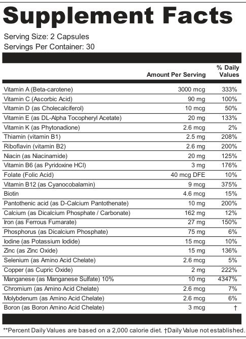 Supplement Facts for Chroma